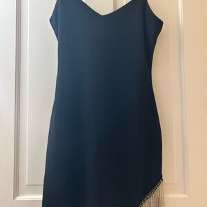 City Triangles Black Dress with Silver Accents